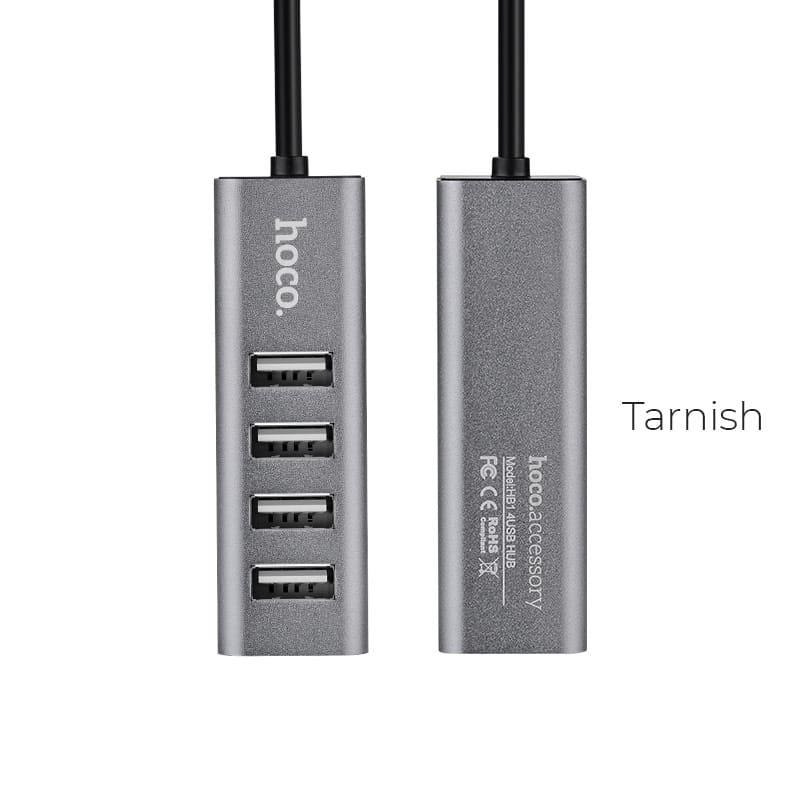 HOCO USB HUB 2.0 HOCO USB HUB 2.0, 4 PORT, ΚΑΙ ΦΟΡΤΙΣΗ, HB1, ΑΝΘΡΑΚΙ - Image 1