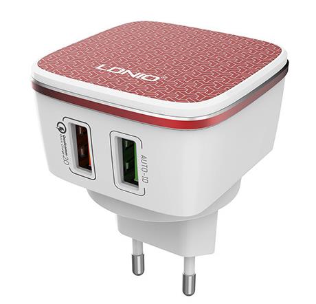 LDNIO A2405Q ΦΟΡΤΙΣΤΗΣ QC3.0 2 PORTS + 1M LIGHTNING CABLE LDNIO A2405Q ΦΟΡΤΙΣΤΗΣ QC3.0 2 PORTS + 1M LIGHTNING CABLE, 18W - Image 1