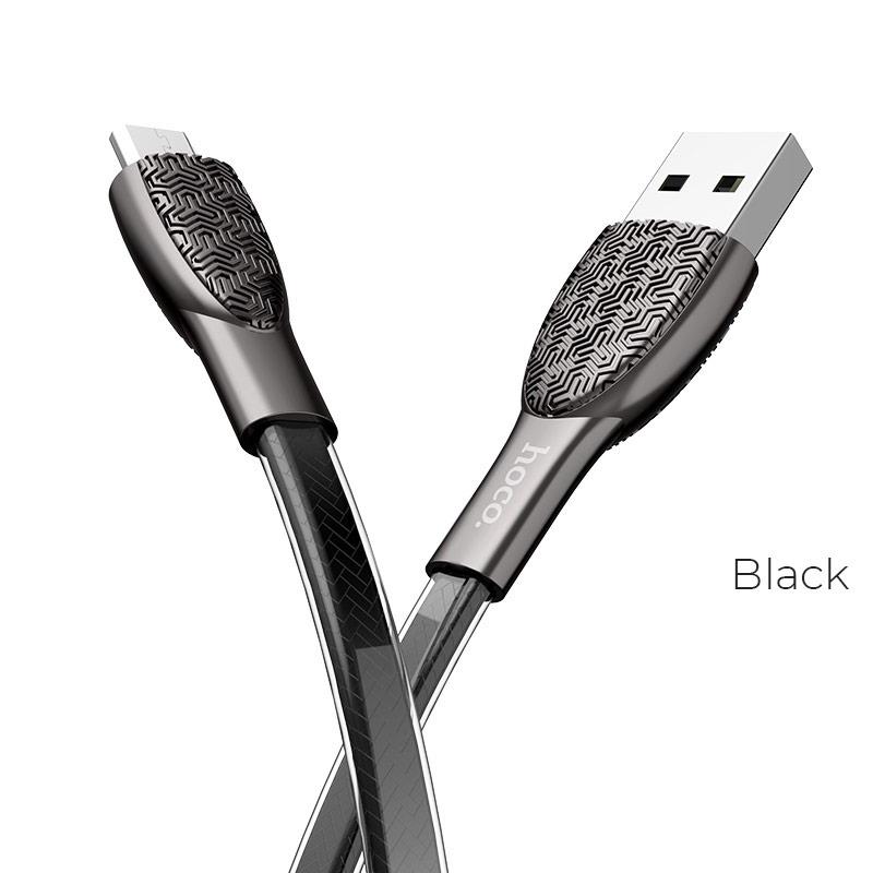 HOCO U52 BRIGHT ΚΑΛΩΔΙΟ ΦΟΡΤΙΣΗΣ MICRO HOCO U52 BRIGHT ΚΑΛΩΔΙΟ ΦΟΡΤΙΣΗΣ MICRO, ΜΑΥΡΟ - Image 1