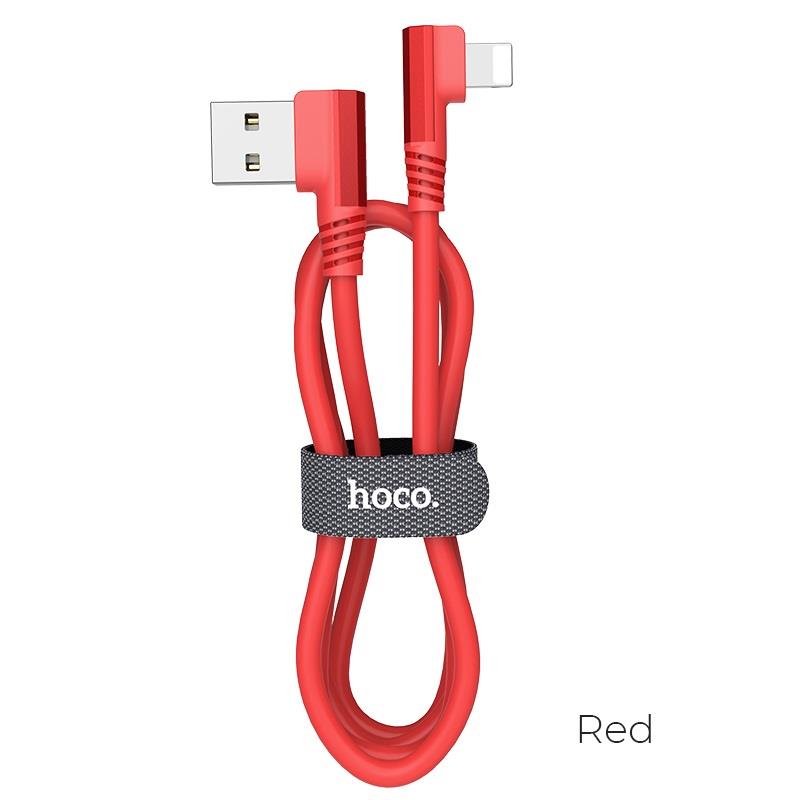 HOCO U83 PUISSANT SILICONE CHARGING CABLE FOR LIGHTNING HOCO U83 PUISSANT SILICONE CHARGING CABLE FOR LIGHTNING, ΚΟΚΚΙΝΟ - Image 1