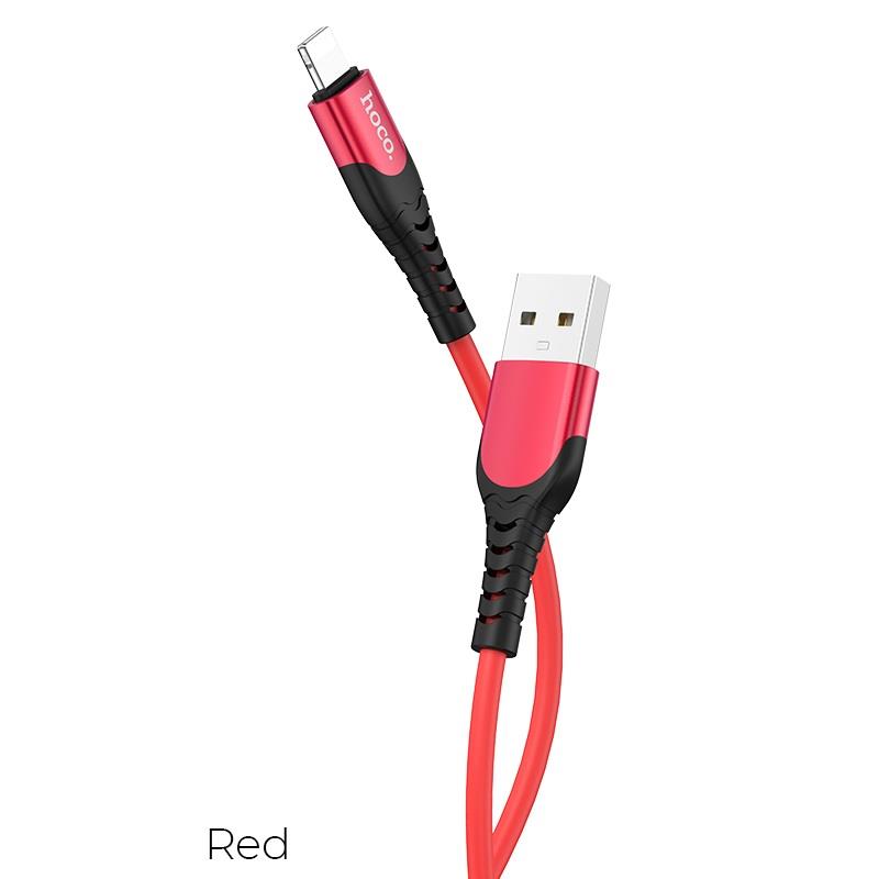 HOCO U80 COOL SILICONE CHARGING CABLE FOR LIGHTNING HOCO U80 COOL SILICONE CHARGING CABLE FOR LIGHTNING, ΚΟΚΚΙΝΟ - Image 1