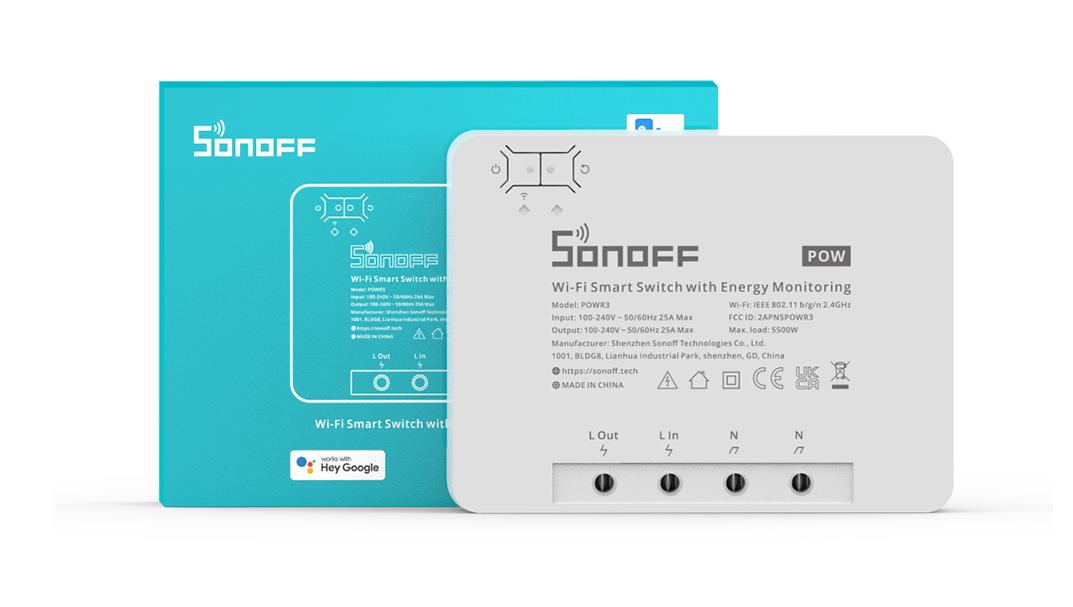 SONOFF SMART ΔΙΑΚΟΠΤΗΣ ΜΕ ΠΑΡΑΚΟΛΟΥΘΗΣΗ ΚΑΤΑΝΑΛΩΣΗΣ POWR3 SONOFF SMART ΔΙΑΚΟΠΤΗΣ ΜΕ ΠΑΡΑΚΟΛΟΥΘΗΣΗ ΚΑΤΑΝΑΛΩΣΗΣ POWR3, 25A - Image 1