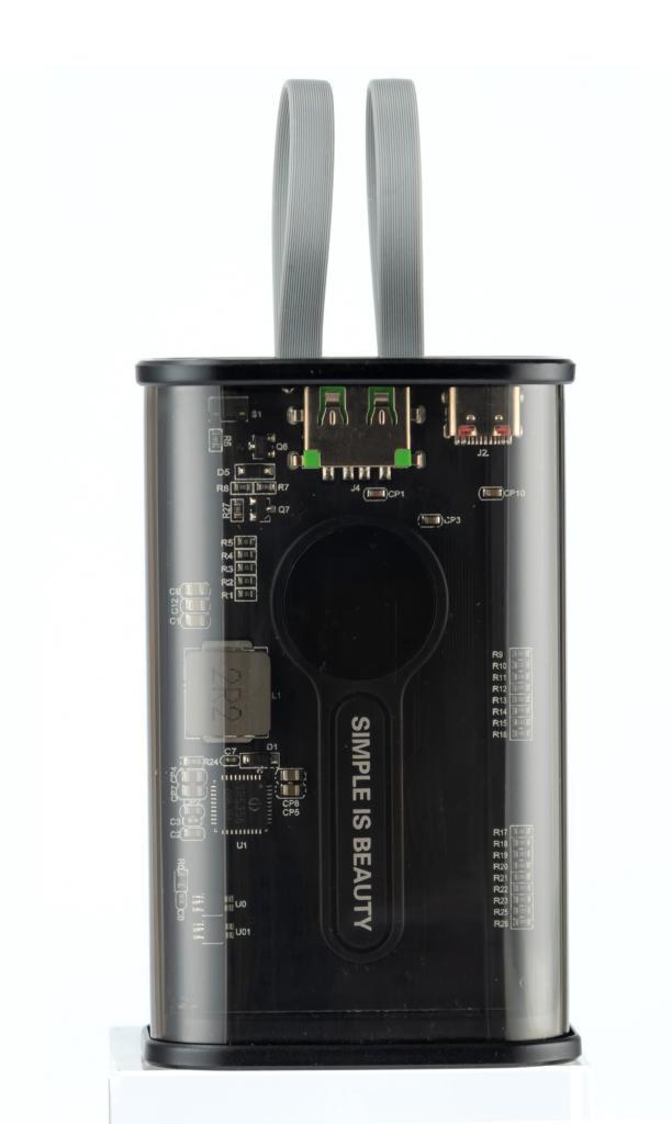 XO PB307 ΔΙΑΦΑΝΟ POWERBANK QC22.5W/PD20W ΜΕ ΕΝΣΩΜΑΤΩΜΕΝΟ ΚΑΛΩΔΙΟ TYPE-C XO PB307 ΔΙΑΦΑΝΟ POWERBANK QC22.5W/PD20W ΜΕ ΕΝΣΩΜΑΤΩΜΕΝΟ ΚΑΛΩΔΙΟ TYPE-C, Lightning ΚΑΙ ΟΘΟΝΗ, 20000mAh - Image 1