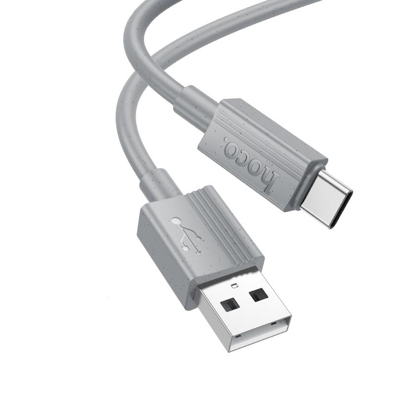 HOCO X107 FAVOR CHARGING DATA CABLE TYPE-C HOCO X107 FAVOR CHARGING DATA CABLE TYPE-C, ΓΚΡΙ - Image 1