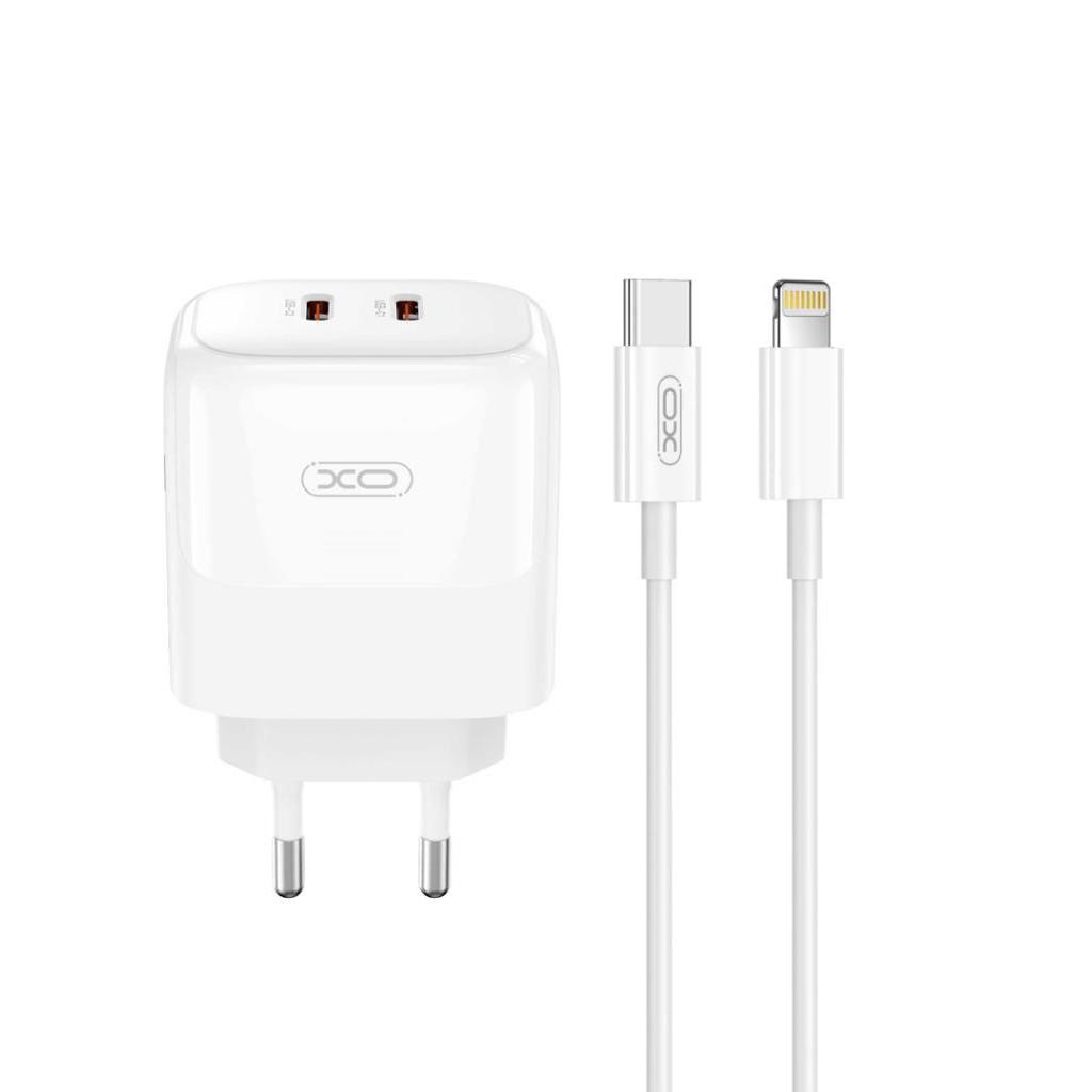 XO L140 GaN NITRIDE ΦΟΡΤΙΣΤΗΣ 35W USB-C XO L140 GaN NITRIDE ΦΟΡΤΙΣΤΗΣ 35W USB-C , 2 ΘΥΡΕΣ, ΜΕ ΚΑΛΩΔΙΟ LIGHTNING, ΛΕΥΚΟΣ - Image 1