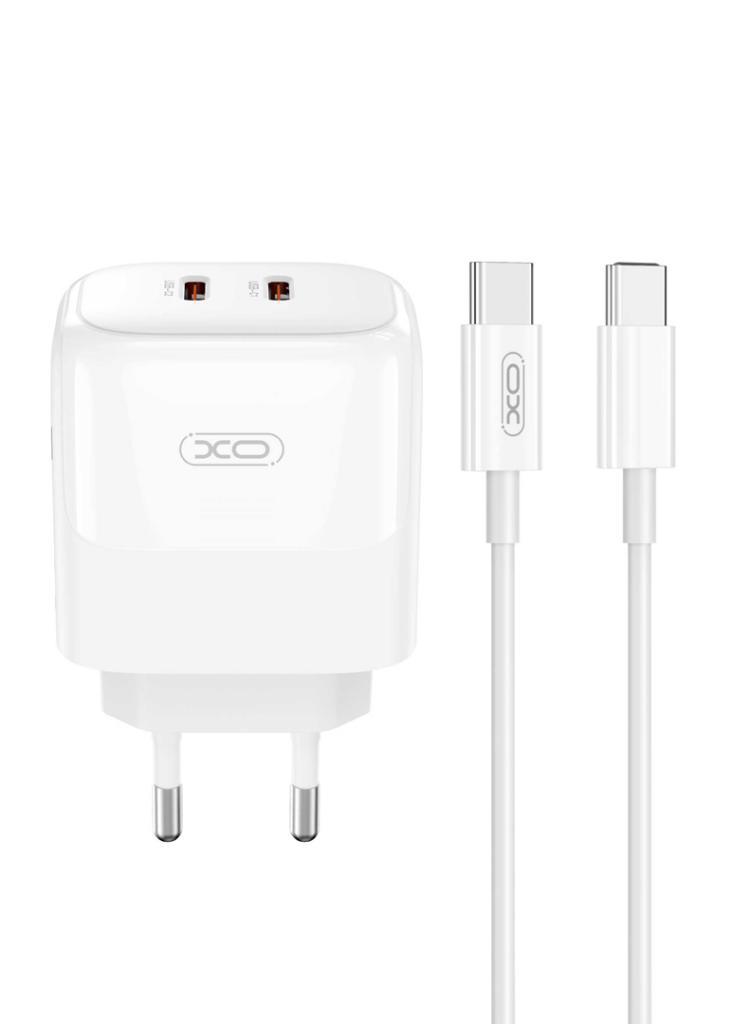 XO L140 GaN NITRIDE ΦΟΡΤΙΣΤΗΣ 35W USB-C XO L140 GaN NITRIDE ΦΟΡΤΙΣΤΗΣ 35W USB-C , 2 ΘΥΡΕΣ, ΜΕ ΚΑΛΩΔΙΟ TYPE-C, ΛΕΥΚΟΣ - Image 1