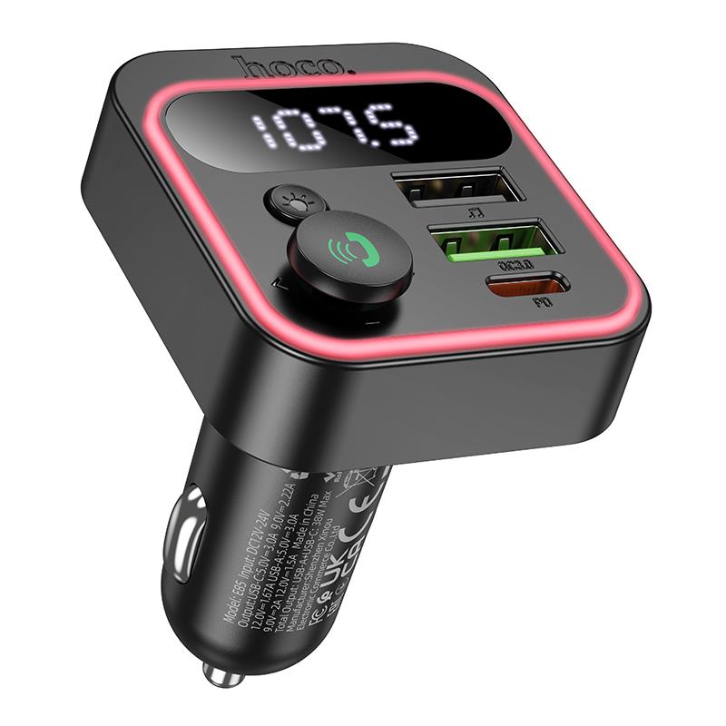 HOCO E85 TIGER BLUETOOTH CARKIT ΜΕ FM TRANSMITTER HOCO E85 TIGER BLUETOOTH CARKIT ΜΕ FM TRANSMITTER, ΜΑΥΡΟ - Image 1
