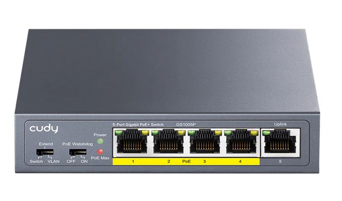 CUDY GS1005P 5-PORT GIGABIT POE+ SWITCH WITH 1 SFP PORT 120W CUDY GS1005P 5-PORT GIGABIT POE+ SWITCH WITH 1 SFP PORT 120W - Image 1