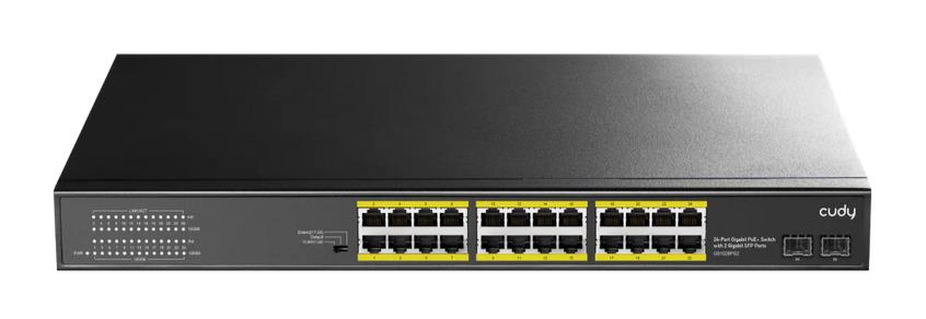 CUDY GS1028PS2 24-PORT GIGABIT POE+ SWITCH WITH 2 SFP PORT CUDY GS1028PS2 24-PORT GIGABIT POE+ SWITCH WITH 2 SFP PORT, 300W - Image 1