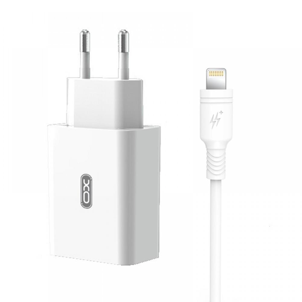 XO L36 ΦΟΡΤΙΣΤΗΣ QC3.0 XO L36 ΦΟΡΤΙΣΤΗΣ QC3.0, 1 ΘΥΡΑ, ΚΑΛΩΔΙΟ LIGHTNING, ΛΕΥΚΟ - Image 1