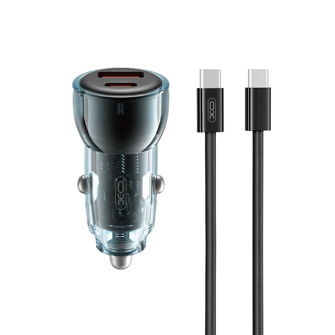 XO CC60 ΔΙΑΦΑΝΟΣ ΦΟΡΤΙΣΤΗΣ ΑΥΤΟΚΙΝΗΤΟΥ XO CC60 ΔΙΑΦΑΝΟΣ ΦΟΡΤΙΣΤΗΣ ΑΥΤΟΚΙΝΗΤΟΥ, 60W, ΜΕ ΚΑΛΩΔΙΟ TYPE-C, ΜΑΥΡΟ - Image 1