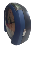 ΕΠΙΤΡΑΠΕΖΙΟ ΑΝΑΛΟΓΙΚΟ ΡΟΛΟΙ YAZUMI QUARTZ ΜΠΑΤΑΡΙΑΣ,ΑΘΟΡΥΒΗΣ ΛΕΙΤΟΥΡΓΙΑΣ ΜΕ ΞΥΠΝΗΤΗΡΙ ΚΑΙ ΛΑΜΠΑΚΙ ΝΥΚΤΟΣ ΣΕ ΧΡΩΜΑ ΜΠΛΕ ΡΑΦ/ΜΑΥΡΟ - Image 2