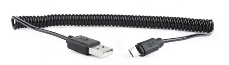 CABLEXPERT ΚΑΛΩΔΙΟ MICRO USB SPIRAL CABLEXPERT ΚΑΛΩΔΙΟ MICRO USB SPIRAL , 1.8m BLACK - Image 1
