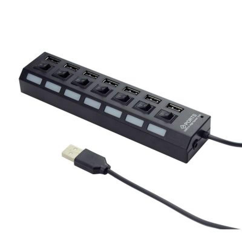 GEMBIRD USB HUB 2.0 GEMBIRD USB HUB 2.0, 7 PORT, ΜΕ ΔΙΑΚΟΠΤΕΣ ΚΑΙ ΕΞΩΤΕΡΙΚΟ ΤΡΟΦΟΔΟΤΙΚΟ, ΜΑΥΡΟ - Image 1