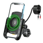 Kewig M9S Βάση Κινητού 3,5" έως 7" για Μηχανή/Ποδήλατο με Ενσύρματη(Type-C 18W)/Ασύρματη(Qi 15W) Φόρτιση