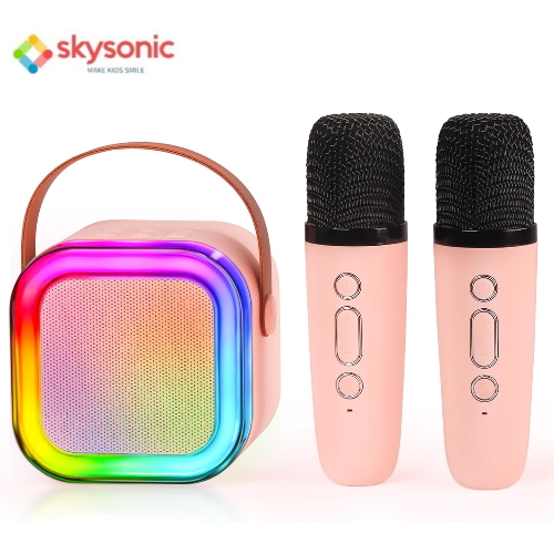 Skysonic K8 Καραόκε Ηχείο Bluetooth με 2 Ασύρματα Μικρόφωνα (Led RGB Light/1200mAh/Type-C) Γαλάζιο Skysonic K8 Καραόκε Ηχείο Bluetooth με 2 Ασύρματα Μικρόφωνα (Led RGB Light/1200mAh/Type-C) Γαλάζιο - Image 1
