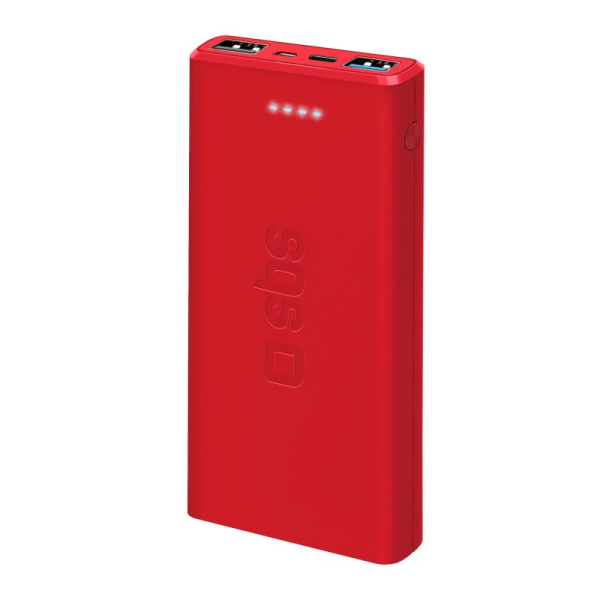 SBS POWERBANK 10000 mAh 2 PORTS 2.1A red SBS POWERBANK 10000 mAh 2 PORTS 2.1A red - Image 1