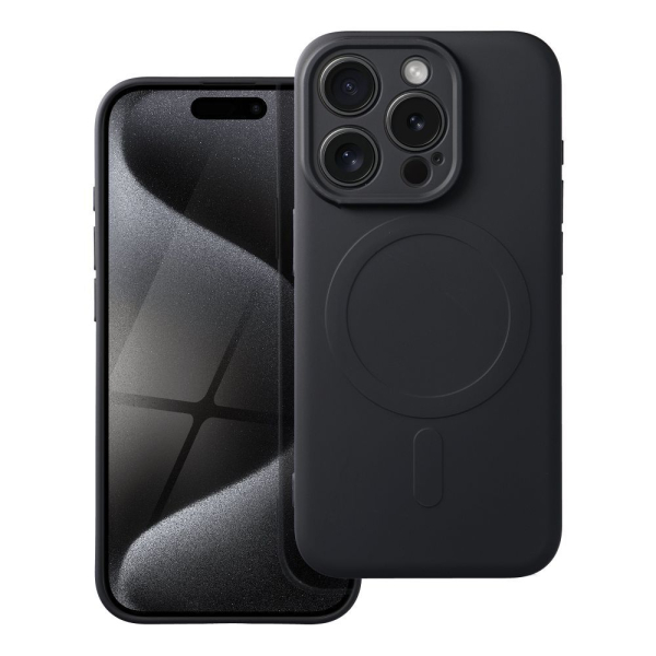 iS TPU SILICONE MAG IPHONE 15 PRO black backcover iS TPU SILICONE MAG IPHONE 15 PRO black backcover - Image 1