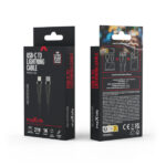 MAXLIFE TYPE C TO LIGHTNING NYLON DATA CABLE 27W 1m black - Image 2