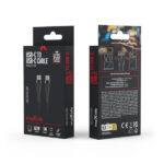 MAXLIFE TYPE C TO TYPE C NYLON DATA CABLE 60W 1m black - Image 2