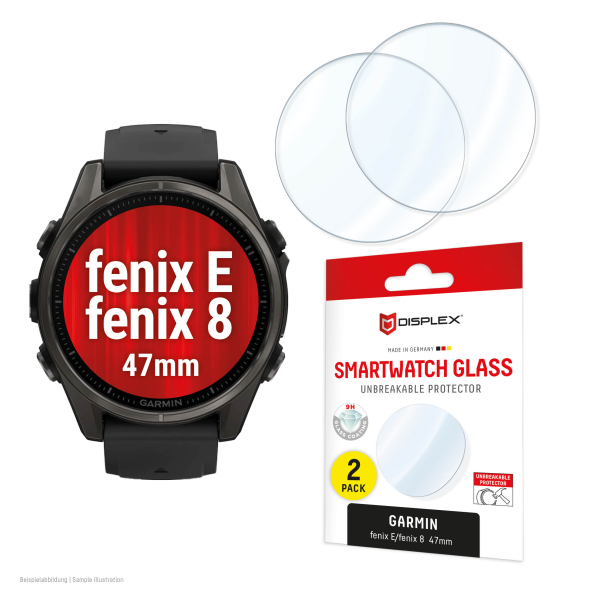 DISPLEX SMARTGLASS FOR GARMIN WATCH FENIX E/8 47mm (2pack) DISPLEX SMARTGLASS FOR GARMIN WATCH FENIX E/8 47mm (2pack) - Image 1