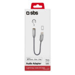 SBS AUDIO CABLE MFI LIGHTNING TO JACK 3.5 FEMALE 15cm silver - Image 2