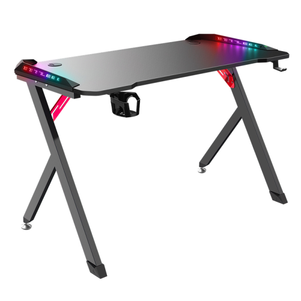DEFENDER GAMING DESK TABLE RGB SPIRIT black DEFENDER GAMING DESK TABLE RGB SPIRIT black - Image 1