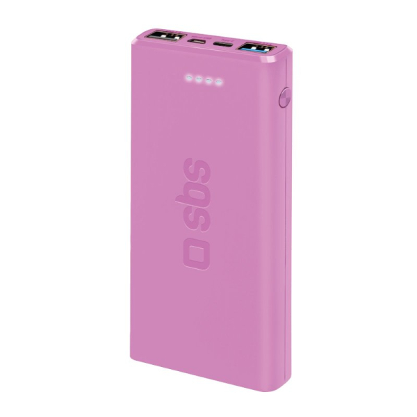 SBS POWERBANK 10000 mAh 2 PORTS 2.1A pink SBS POWERBANK 10000 mAh 2 PORTS 2.1A pink - Image 1