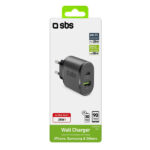 SBS TRAVEL CHARGER 2 PORTS USB AFC /TYPE C PD 25W black - Image 2