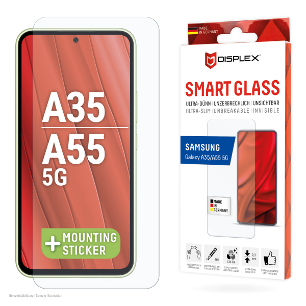 DISPLEX SMART GLASS 2D EASY-ON SAMSUNG A35 5G / A55 5G DISPLEX SMART GLASS 2D EASY-ON SAMSUNG A35 5G / A55 5G - Image 1