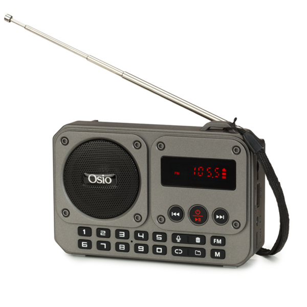 OSIO ΦΟΡΗΤΟ ΨΗΦΙΑΚΟ ΡΑΔΙΟΦΩΝΟ ΓΚΡΙ Β/Τ ΜΕ ΟΘΟΝΗ OSIO ΦΟΡΗΤΟ ΨΗΦΙΑΚΟ ΡΑΔΙΟΦΩΝΟ ΓΚΡΙ Β/Τ ΜΕ ΟΘΟΝΗ - Image 1