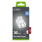 SBS TRAVEL CHARGER FOLDABLE 30W white - Image 2