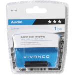 VIVANCO AUDIO ADAPTER 3.5mm JACK SOCKET TO 3.5mm JACK SOCKET black - Image 2