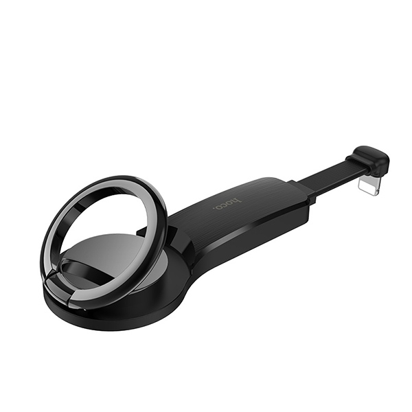 HOCO RING STAND MOBILE HOLDER WITH 2X LIGHTNING LS22 black HOCO RING STAND MOBILE HOLDER WITH 2X LIGHTNING LS22 black - Image 1