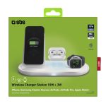 SBS WIRELESS CHARGER QI 3 IN 1 STATION 10W white - Image 2