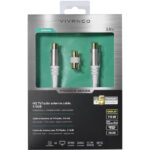 VIVANCO ANTENNA CABLE 2m COAX PLUG-SOCKET 110 dB HQ GOLD PLATED white - Image 2