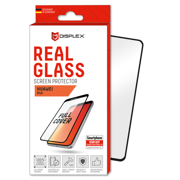 DISPLEX REAL GLASS 3D FULL GLUE HUAWEI P40 black DISPLEX REAL GLASS 3D FULL GLUE HUAWEI P40 black - Image 1