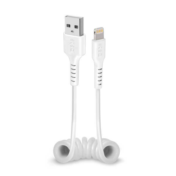 SBS DATA CABLE MFI USB to LIGHTNING SPIRAL 0.5m white SBS DATA CABLE MFI USB to LIGHTNING SPIRAL 0.5m white - Image 1