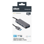 EKON by SBS USB HUB 3 X USB 2.0 1 X USB 3.0 aluminium - Image 2