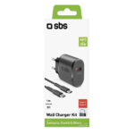 SBS TRAVEL CHARGER PD 15W + DATA CABLE TYPE C to TYPE C 1m black - Image 2