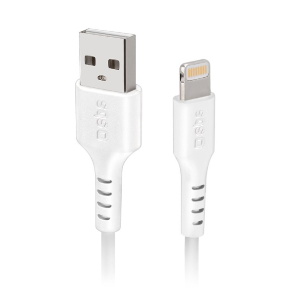SBS DATA CABLE MFI USB 2.0 to LIGHTNING 1m white SBS DATA CABLE MFI USB 2.0 to LIGHTNING 1m white - Image 1