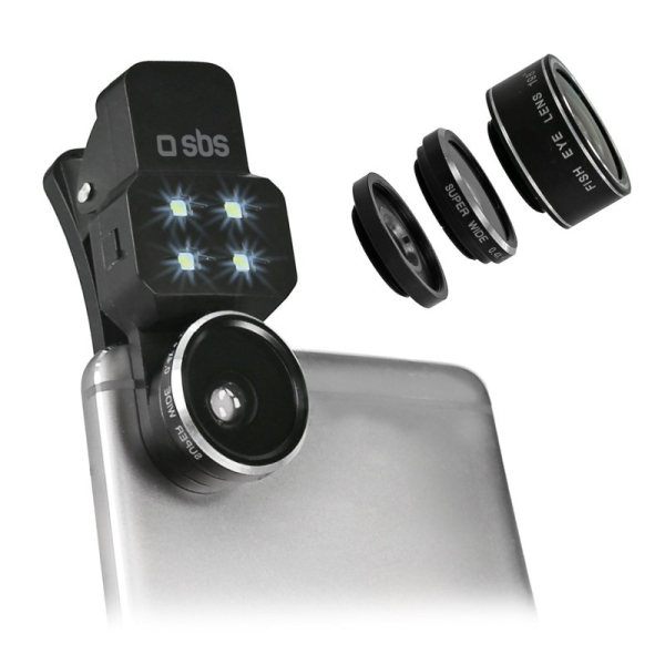 SBS LENS KIT 4 IN 1 (FISH EYE SBS LENS KIT 4 IN 1 (FISH EYE, MACRO, WILD ANGLE, FLASH) - Image 1