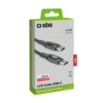 SBS DATA CABLE LED TYPE C 1m black - Image 2