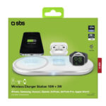 SBS WIRELESS CHARGER QI 3 IN 1 STATION 10W white - Image 2