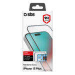 SBS FULL TEMPERED GLASS IPHONE 15 PLUS black - Image 2