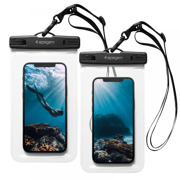 SPIGEN UNIVERSAL A601 WATERPROOF CASE 2 PACK Clear SPIGEN UNIVERSAL A601 WATERPROOF CASE 2 PACK Clear - Image 1