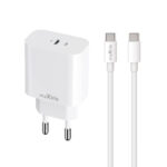 MAXLIFE TRAVEL CHARGER PD QC 20W + TYPE C TO TYPE C DATA CABLE white