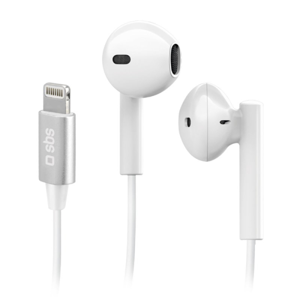 SBS HANDSFREE STEREO EARSET MFI LIGHTNING CONNECTOR STUDIO MIX 105 white SBS HANDSFREE STEREO EARSET MFI LIGHTNING CONNECTOR STUDIO MIX 105 white - Image 1