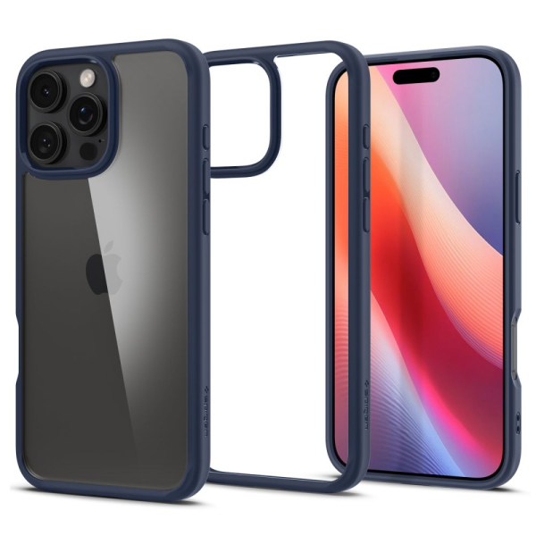SPIGEN ULTRA HYBRID IPHONE 16 PRO navy blue backcover SPIGEN ULTRA HYBRID IPHONE 16 PRO navy blue backcover - Image 1