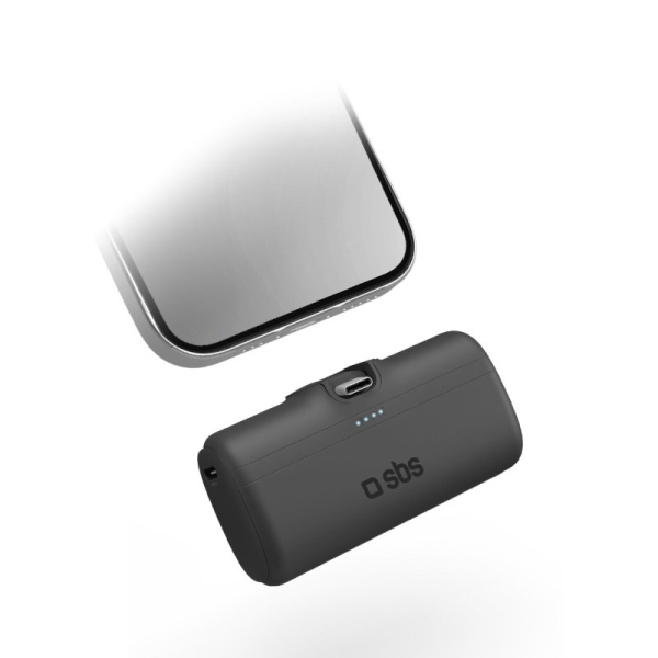 SBS POWERBANK MINI 5000 mAh TYPE C 12W black SBS POWERBANK MINI 5000 mAh TYPE C 12W black - Image 1